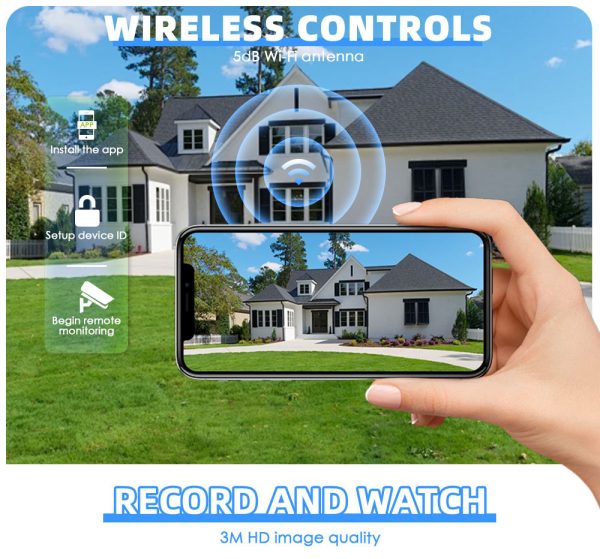描述图_12 1296P Full Color Wireless PTZ Outdoor IP Dome Camera AI Humanoid Detection Home Security CCTV Baby Monitor