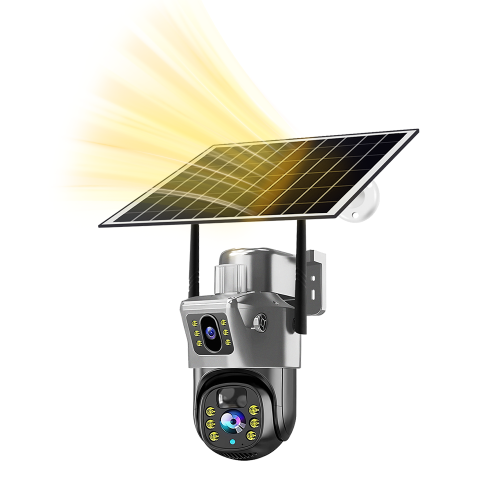 4G HD Dual Lens Wifi Home Ptz  Outdoor Solar Surveillance Camera