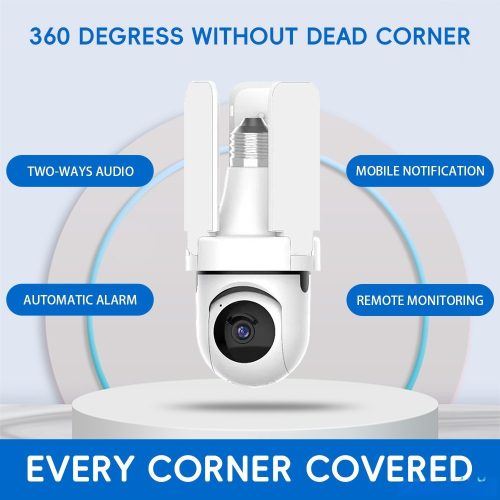Indoor Lighting Garage Ultra HD Smart Bulb Antsham Cloud Wireless Security Camera, 2-in-1 Floodlight Security Camera with 3 Adju