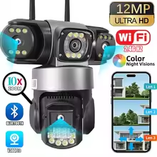 V380 Pro WiFi /4G IP Camera Outdoor Triple Lenses Triple Screens 12MP 6K Security Video Monitor Night Vision Waterproof CCTV Cameras