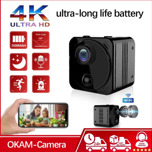 R8 Mini Wifi 4K Surveillance Camera Night Vision Motion Detection Ip Camera Smart Home Wireless Security Cam Low Power Webcam