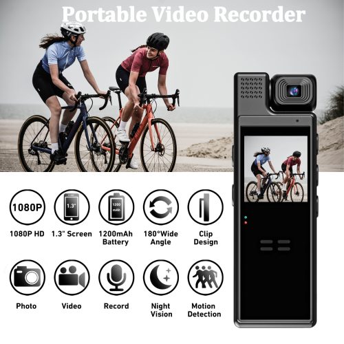 1080P Back Clip Pocket Camera L9 Video Recorder Mini Camcorders 1.3-inch 240x240 R2LB