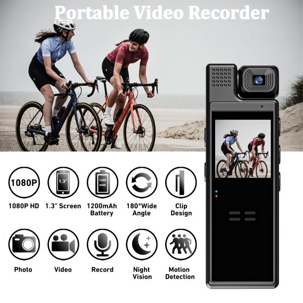 1080P Back Clip Pocket Camera L9 Video Recorder Mini Camcorders 1.3-inch 240x240 R2LB
