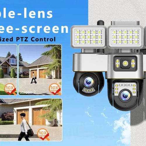 V380pro 4G Camera 15MP 8K Wireless Outdoor IP66 Three Lens PTZ TWO-Way Audio Human Auto Tracking Surveillance Camera CCTV Camera