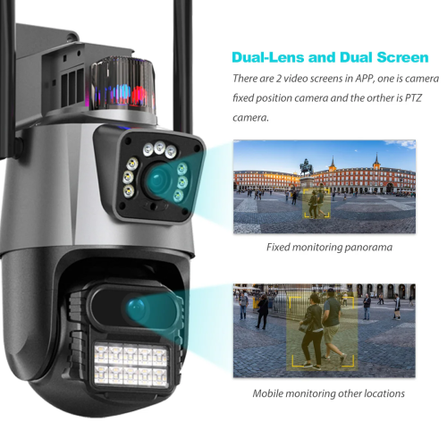 4G Sim Card Outdoors Security Camera Surveillance Night Vision 8mp Hidden Video Recorder CCTV Dual Lens Auto Tracking 4K Webcams
