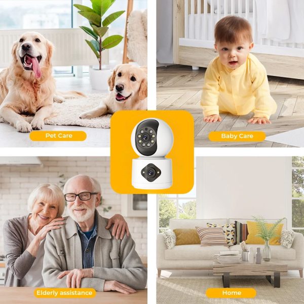 描述图_03 4MP Yoosee/Carecam/YiLot APP Dual Lens Full Color Wireless PTZ IP Dome Camera AI Humanoid Detection Home Security CCTV Monitor