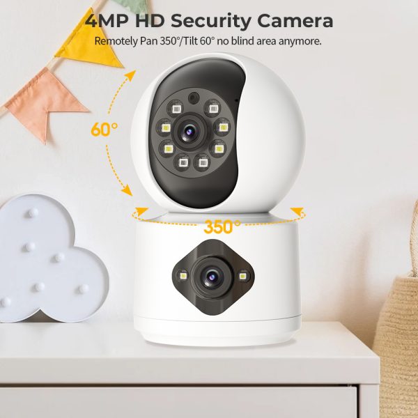 描述图_11 4MP Yoosee/Carecam/YiLot APP Dual Lens Full Color Wireless PTZ IP Dome Camera AI Humanoid Detection Home Security CCTV Monitor