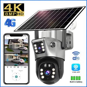 主图_02 Home Solar Outdoor Camera Water Proof Motion Detection Low Power Consumption Double Lens 360° View 4G Wireless Security Camera