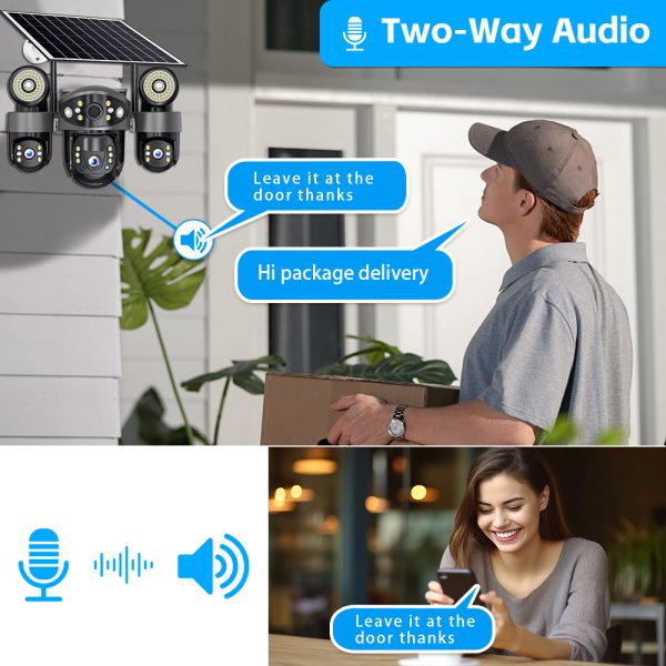 3 Lens 4G WiFi Solar Camera Outdoor 3 Screens 15MP 360° Auto Tracking IP Wireless CCTV Solaire Surveillance Cameras V380 Pro
