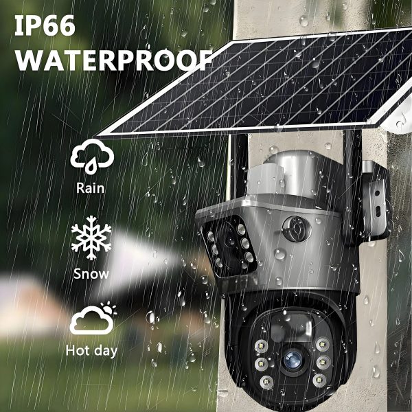主图_05 Home Solar Outdoor Camera Water Proof Motion Detection Low Power Consumption Double Lens 360° View 4G Wireless Security Camera