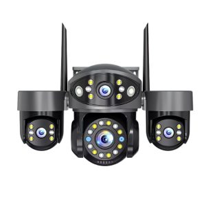 主图_01 Triple Lens WiFi PTZ Security Camera – Smarter Outdoor Surveillance with Three-Way Coverage
