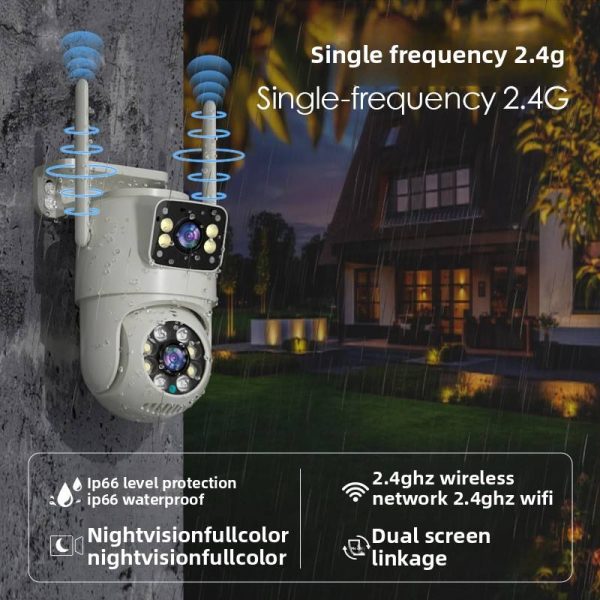 主图_02 Tuya Dual-Lens 5G Wifi Camera PTZ Outdoor 4K HD Dual Screen Home Security-protection Camera Color Night Vision Surveillance
