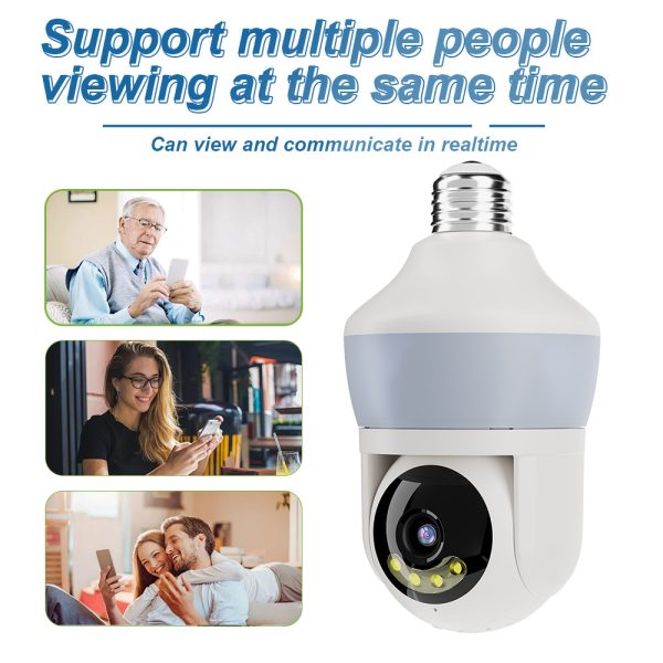 主图_03 YOOSEE E27 Wifi Bulb Camera 5MP Wifi PTZ Colorful Night Vision Two Way Audio Baby Monitor Auto Tracking Wireless Security Camera