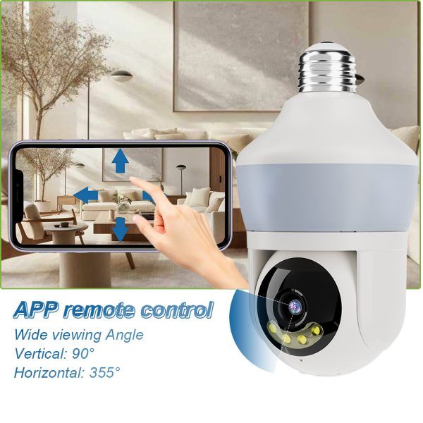 主图_04 YOOSEE E27 Wifi Bulb Camera 5MP Wifi PTZ Colorful Night Vision Two Way Audio Baby Monitor Auto Tracking Wireless Security Camera