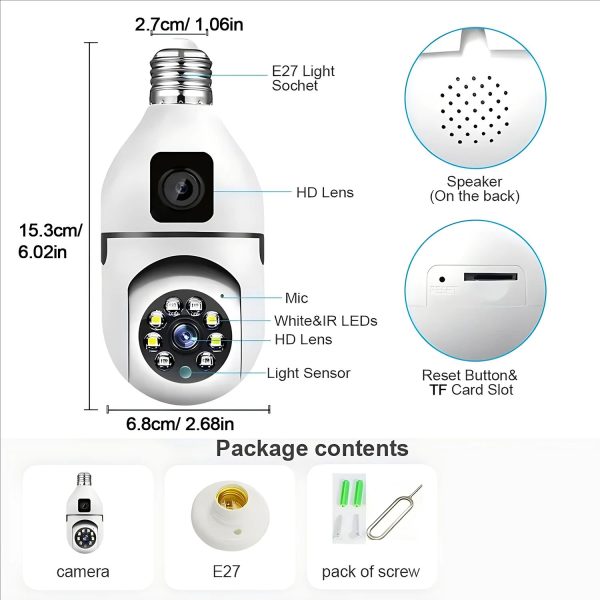 主图_05 4MP HD Wifi Surveillance PTZ Camera Outdoor with Dual Lens Dual Screen AI Auto Tracking IP Security Protection CCTV Video