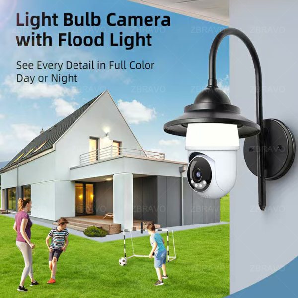 主图_05 YOOSEE E27 Wifi Bulb Camera 5MP Wifi PTZ Colorful Night Vision Two Way Audio Baby Monitor Auto Tracking Wireless Security Camera