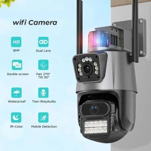 描述图_01 8MP Dual Lens WiFi PTZ Security Camera with AI Human Detection & Color Night Vision