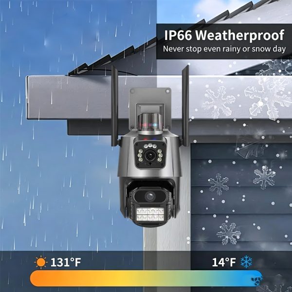 8MP Dual Lens WiFi PTZ Security Camera with AI Human Detection & Color Night Vision