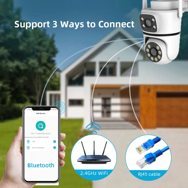 描述图_22 Tuya Dual-Lens 5G Wifi Camera PTZ Outdoor 4K HD Dual Screen Home Security-protection Camera Color Night Vision Surveillance