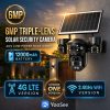 6MP Triple-Lens Solar Security Camera – Dedicated 4G LTE & 2.4GHz WiFi Version | AI Human Tracking, 30M Night Vision, IP65 Outdoor CCTV