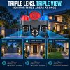 Triple-Lens PT WiFi Camera with Triple View and Large Speaker