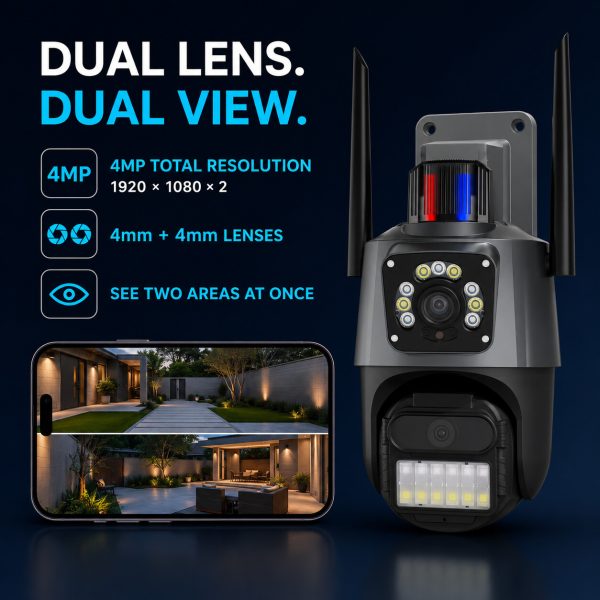4MP Dual-Lens Outdoor WiFi PTZ Camera | DHS CCTV