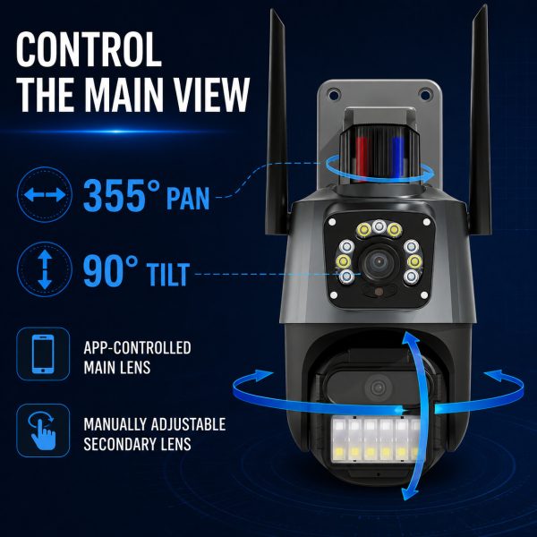 4MP Dual-Lens Outdoor WiFi PTZ Camera | DHS CCTV