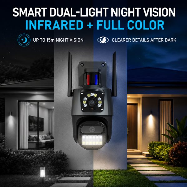 4MP Dual-Lens Outdoor WiFi PTZ Camera | DHS CCTV