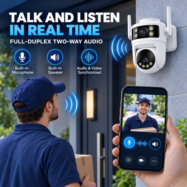 Dual-Lens PT WiFi Camera with Dual View and Human Tracking